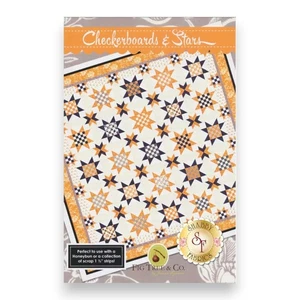 Checkerboards & Stars Quilt Pattern 77" x 77" - Joanna Figueroa  - Fig Tree & Co - Picture 1 of 4