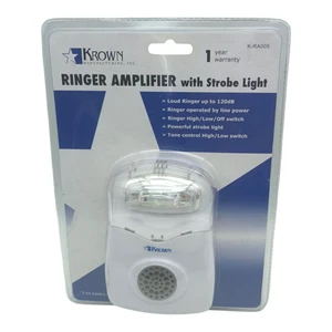 Amplificador de timbre Krown con luz estroboscópica K-RA05 para teléfono - Nuevo en caja - Imagen 1 de 3