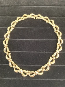 Collar con lazo MONET 15" tono dorado articulado pesado cadena gruesa vintage Art Deco - Imagen 1 de 14