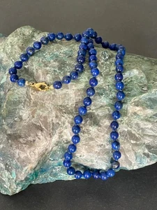 Lapislazuli Kugelkette mit 585er Gold Verschluss - Bild 1 von 11