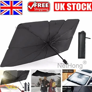 Foldable Car Windshield Sun Shade Umbrella Front Window Visor Protector Cover UK - Picture 1 of 13