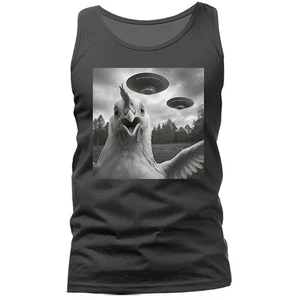 Camiseta sin mangas humorística OVNI para selfie de pollo - Imagen 1 de 8