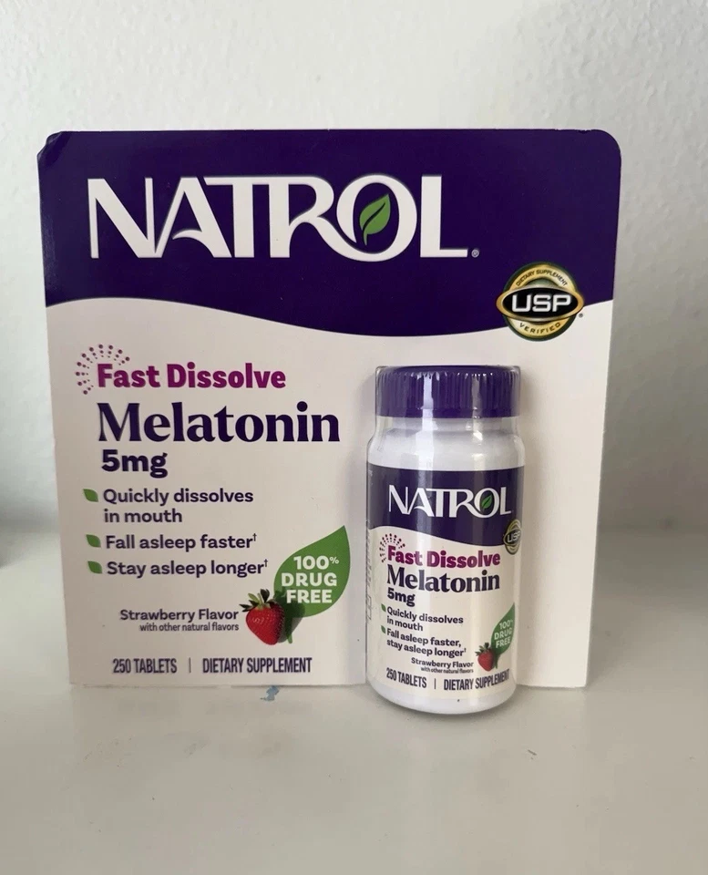 Tabletas Natrol Melatonina 5 MG Sabor Fresa, 250 unidades Foto 1 de 1