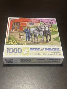 RARE Bits and Pieces Back in the Harness 1000 Piece Jigsaw Puzzle 20”x27” Horse - Picture 1 of 6