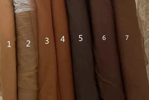 Brown nude super soft high quality skin illusion fine tulle mesh dress fabric - Picture 1 of 5