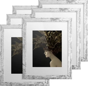 1-6Pack Rustic White Picture Frames Photo Collage for Wall Decor Table Display - Picture 1 of 20