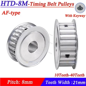 HTD-8M 10-40T Timing Belt Pulley Pitch 8mm AF-type With Keyway Pulley Width 21mm - Picture 1 of 8