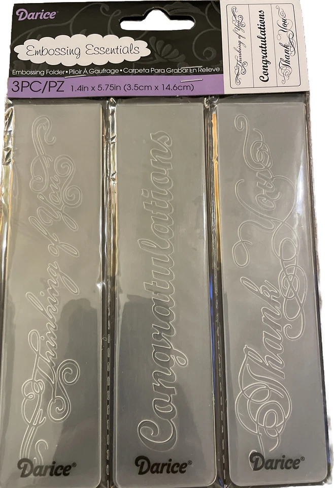 Папка для тиснения фраз Darice Essentials поздравления спасибо универсальная - Изображение 1 из 1