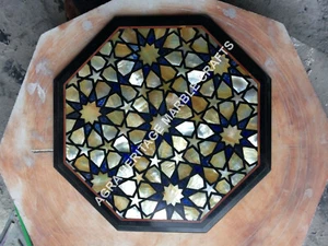Marble Bedroom Center Table Top Lapis Lazuli Inlay Mosaic Home Interior Decors - Picture 1 of 8