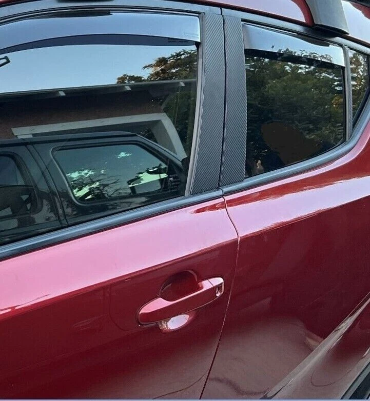 Ajuste: 2007-2010 Chrysler Sebring 6 piezas cubierta de moldura de poste de pilar fibra de carbono negro Foto 1 de 3