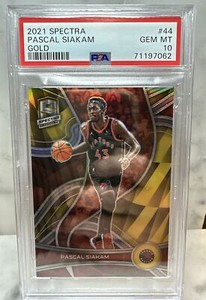 2021 Panini Spectra Pascal Siakam GOLD PRIZM SSP /10 PSA 10 GEM POP 1 CASE HIT