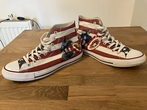 Converse All Star High Top Trainers – Captain America Edition – UK Size 8 Retro - Picture 1 of 15