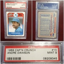 1989 (PSA 9) Cap’n Crunch Graded Andre Dawson of Chicago Cubs Topps
