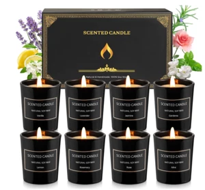 8 Pack Candles for Home Scented, Aromatherapy Jar Candle Gifts for Women, Natura - Picture 1 of 7