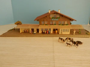 HO Scale Kibri Passenger Station w/Foliage, Figures, Pre-Built, Blaussee Germany - Picture 1 of 17