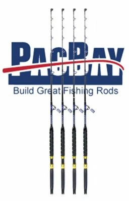 Xcaliber Marine Set (4) Tournament Series 20-40 lb Trolling Rod Blue and Silver