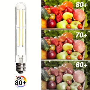 4/6Pack Dimmable E26 LED Tube Bulbs 8W 6W T30 Tubular Antique Lights Clear Glass - Picture 1 of 18