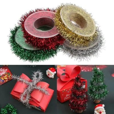 Ornament DIY Party Decor Gold Silver Wire Gift Wrapping Ribbon Garland Tinsel