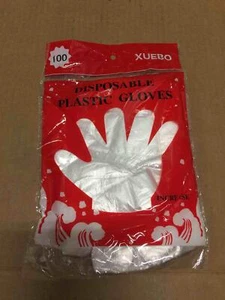 100Pcs Food Grade Plastic Gloves Disposable HDPE Film Glove - Picture 1 of 2