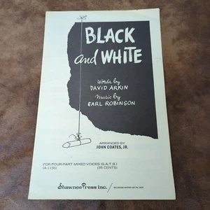 Pianoforte vocale Black And White di Arkin Robinson (spartiti vintage 1972 Shawnee) - Foto 1 di 3