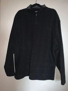 Marc Edwards Men's Shirt Casual Pullover Ribbed 1/4 Zip Black Size XL - Picture 1 of 9
