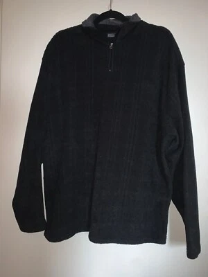 Marc Edwards Men's Shirt Casual Pullover Ribbed 1/4 Zip Black Size XL - Image 1 of 4