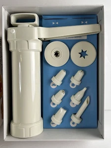 Cookie Press & Food Decorator Hutzler New Open Box Complete Retro Holiday Baking - Picture 1 of 18