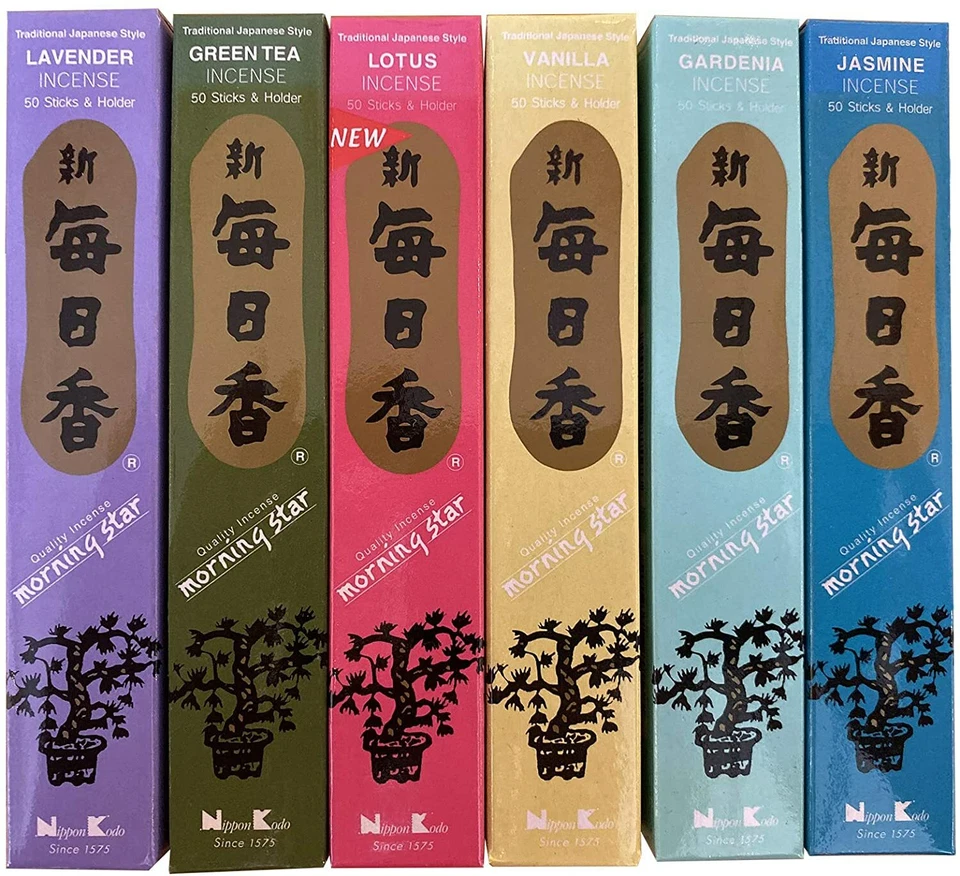 Juego de 6 CAJAS Japón Nippon Kodo Morning Star Fragancia Incienso (Total 300 Palitos) Foto 1 de 1