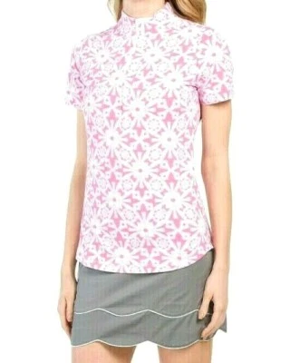 Top IBKUL Manga Corta Talla Grande XXL 2XL Azulejo Marroquí Rosa UPF50 ENFRIAMIENTO Preppy Foto 1 de 4