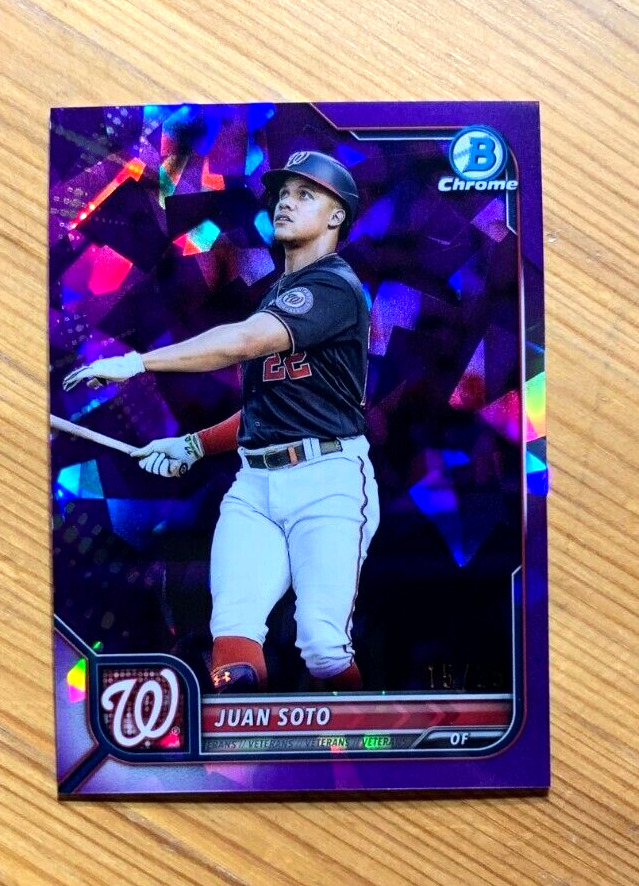 2022 Bowman Chrome Sapphire Juan Soto Purple SSP 15/25 Padres #30