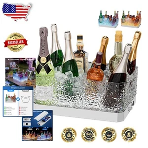 Clear 15L Ice Bucket with LED Light - Perfect for Champagne, Beer & Wine - Picture 1 of 9