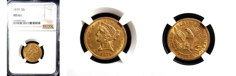 1879 $5 NGC MS61- LIBERTY HEAD HALF EAGLE Cover