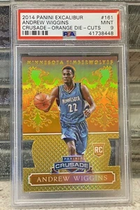 2014-15 Excalibur Crusade ROOKIE #161 Orange Die-Cut ANDREW WIGGINS 10/60 PSA 9 - Picture 1 of 2