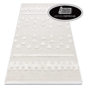 MODERNE NATÜRLICHE SISAL Teppich 'MOROC Boho Dreiecke beige creme Öko Baumwolle - Bild 1 von 12