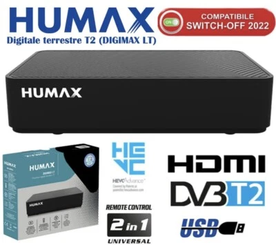 DECODER RICEVITORE DIGITALE TERRESTRE T2 HEVC H.265 HUMAX DIGIMAX LT-HD 2020T2 - Immagine 1 di 2