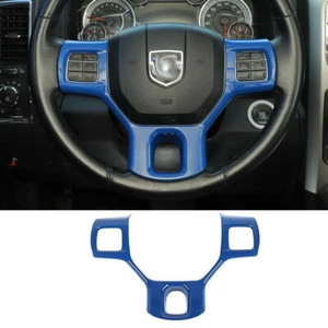 Car Steering Wheel Panel Cover Trim Decor ABS for Dodge Ram 1500 2010-2017 Blue - Picture 1 of 10