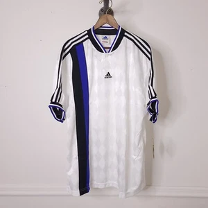 Vintage 90's Adidas Striped Men's Soccer  Trainning Jersey Shirt Sz L NOS NWT - Picture 1 of 10