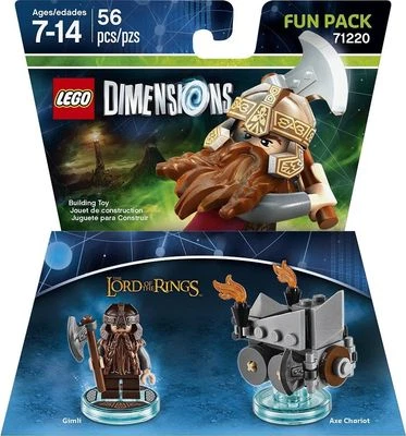 LEGO DIMENSIONS Película Divertido Pack Gimli Lord Rings Carro 71220 (56 piezas) Hacha Enana Foto 1 de 2
