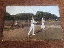 Vintage Postcard Tennis Court Sporting Scene Racket Empire Series Mixed Doubles