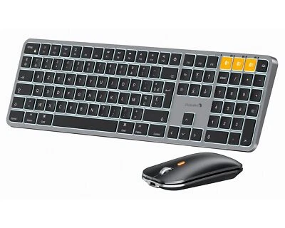 KM100-A Clavier Souris pour Mac sans Fil Retro Eclairé AZERTY Bluetooth Ensem... - Photo 1/4