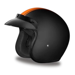 Casco de motocicleta Daytona CRUISER - CON RAYAS DE PIN NARANJA PUNTO DC6-O - Imagen 1 de 6