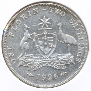 Australia 1926 Florin 2/- George V (Silver) - Extra Fine (E31686) - Picture 1 of 3