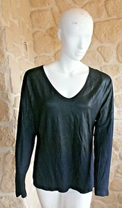 Tee-shirt marine avec laine neuf taille XS marque Lauren Vidal étiqueté 96€ (cm) - Imagen 1 de 4