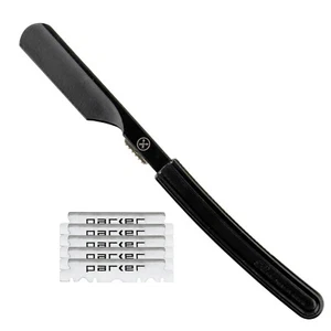 Parker Director Friseurrasierer schwarz Edelstahl gerade Kante Kamisori-Stil - Bild 1 von 8