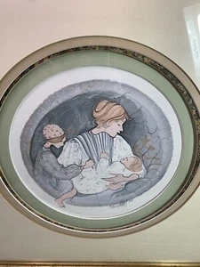 P Buckley Moss THE NEWBORN signiert Limited Edition 923/1000 gerahmt mattiert 1982/3 - Bild 1 von 18