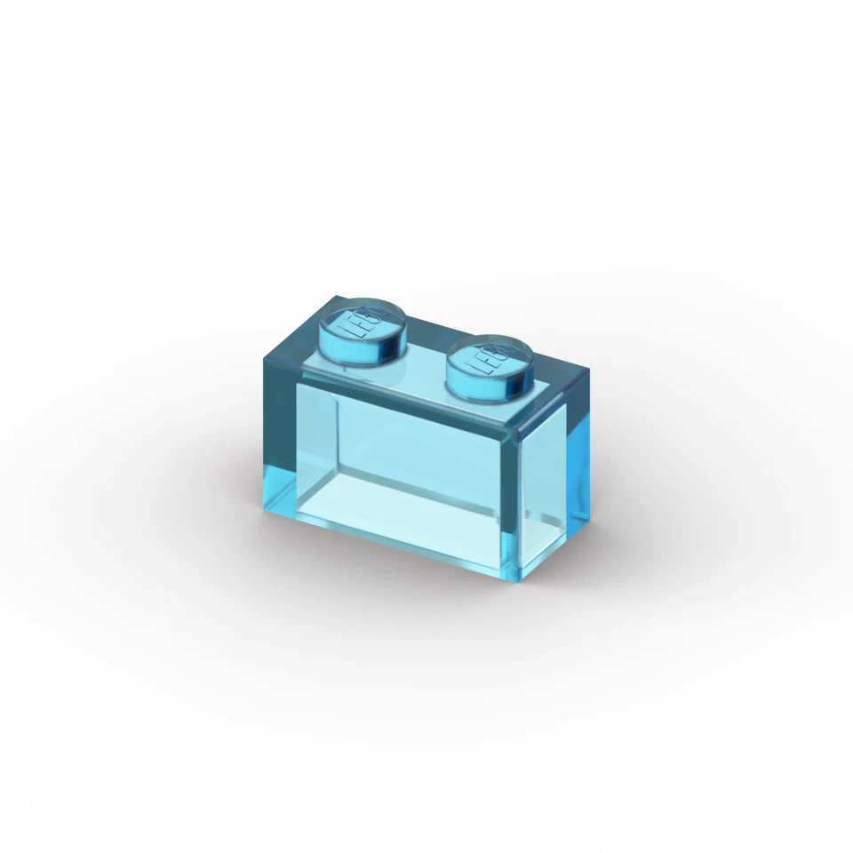 Lego 10x Basic Stein 1x2 bricks 3065 transparent hellblau trans-light blue - Bild 1 von 1