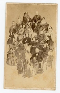 PHOTO CDV, montage curiosité l'ensemble d'une famille réunie par Perrard Arbois - Imagen 1 de 2