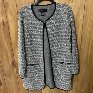 Peck & Peck Sz Large Sequin Tunic Length Jacket Evening Wear Cocktail Party - Picture 1 of 15