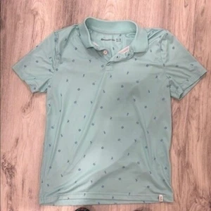 ABERCROMBIE KIDS PALM TREE TURQUOISE POLO SHIRT SIZE 11/12 BOYS - Picture 1 of 6