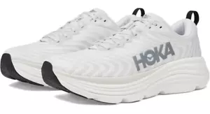 HOKA Gaviota 5 Men Running Walking Lace-Up Sneakers Gray White Mesh WIDE Size 9 - Picture 1 of 6